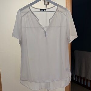 Pleione Sheer White Blouse